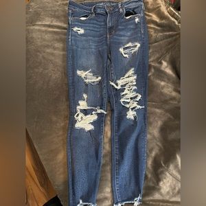Size 12 American Eagle Skinny Short distressed jean
